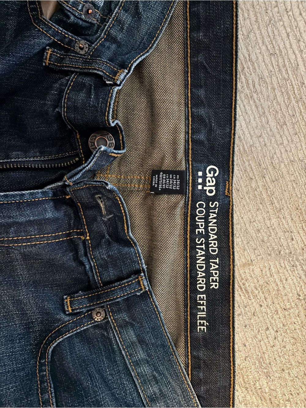 GAP Men’s Slim Taper Jeans in Dark Blue Denim